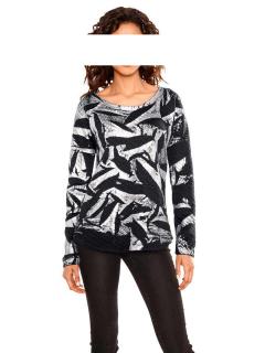 Sweatshirt silber-schwarz