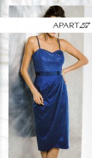 Taftkleid mit Pailletten royalblau