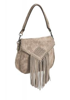 Tasche mit Fransen taupe