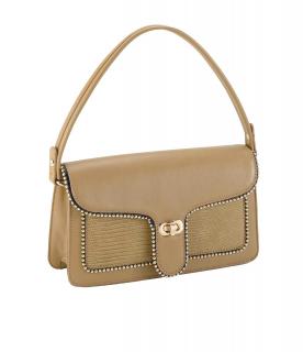 Tasche mit goldfarbenen Details camel