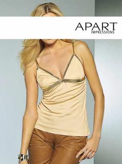 Top m. Lederimitat beige-silber