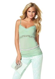 Top mit Spitze mint