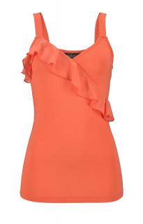 Top mit Volant orange