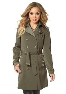 Trenchcoat mit Nieten khaki