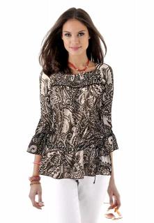 Tunika-Chiffonbluse taupe-braun