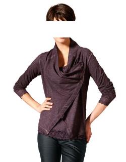 Twinset mit Spitze mauve