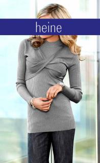 Two-in-One-Pullover grau