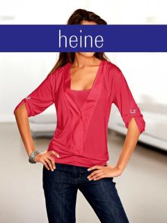 Two-in-One-Shirt mit Seide koralle