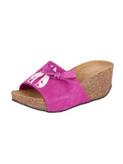 Veloursleder-Pantolette pink