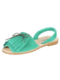 Veloursleder-Sandalette mintgrün