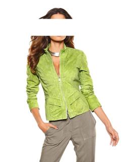 Velourslederjacke kiwi