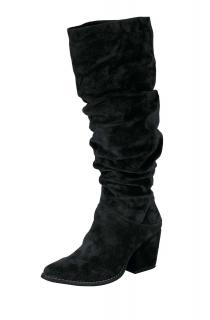 Velourslederstiefel schwarz