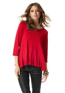 Volantpullover rot