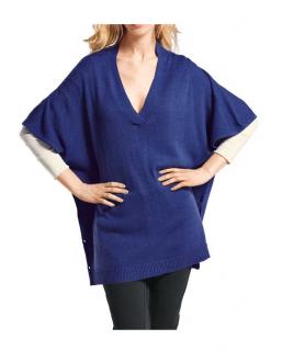 Wandlungs-Longpullover royalblau