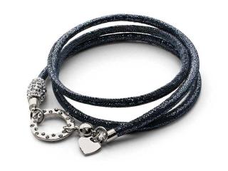 Wickelarmband dunkelblau-silber