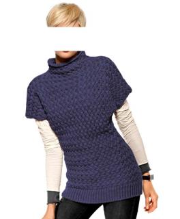 Woll-Longpullover blau