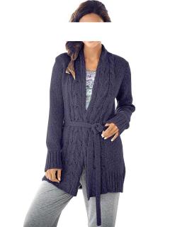 Woll-Strickjacke dunkelmauve