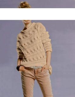 Zopfmuster-Pullover beige Gr. 40/42