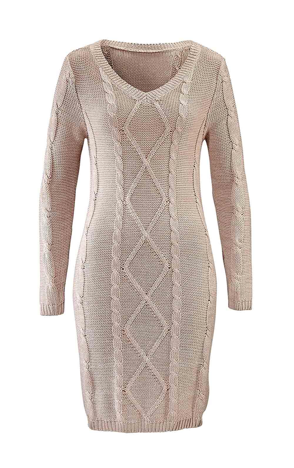 Strickkleid Beige Kleider Outlet Mode Shop