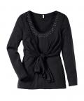 2-in-1-Boleroshirt mit Strass schwarz