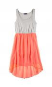 2-in-1 Chiffon-Kleid grau-orange