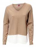 2-in-1-Feinstrickpullover sand-creme