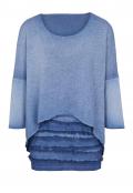 2-in-1-Feinstrickshirt blau