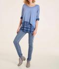 2-in-1-Feinstrickshirt blau