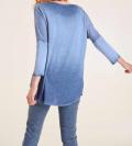 2-in-1-Feinstrickshirt blau