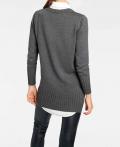 2-in-1-Pullover grau-melange