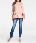 2-in-1-Pullover mit Chiffon rosé