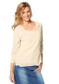 2-in-1 Pullover mit Chiffon sand