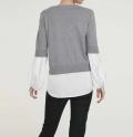 2-in-1-Pullover mit Kaschmir grau-ecru