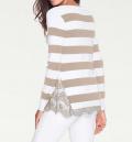 2-in-1-Pullover mit Spitze beige-offwhite