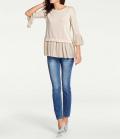 2-in-1-Pullover n. Chiffon champagner