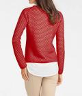 2-in-1-Pullover rot-weiß