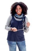 2-in-1-Shirt blau-grau