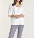 2-in-1-Shirt mit Spitze offwhite