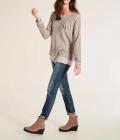 2-in-1-Shirt mit Spitze taupe