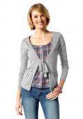 2-in-1-Strickjacke grau-bunt