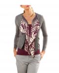 2-in-1-Strickjacke taupe