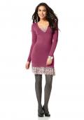 2-in-1-Strickkleid mauve-bunt