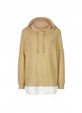 2-in-1-Sweatshirt mitBlusenteil camel-weiß