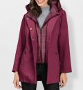 2-in-1-Wolljacke mit Westen-Einsatz bordeaux