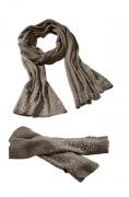 2 tlg. Strickset mit Strass taupe