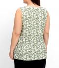 A-Linien-Jerseytop m Blumendruck hellkhaki-ecru