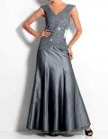 Abendkleid mit Strass silbergrau