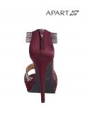 Abendsandalette mit Strass bordeaux