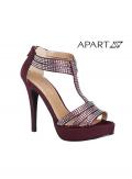 Abendsandalette mit Strass bordeaux