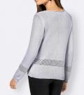 Ajour-Pullover steingrau-silber